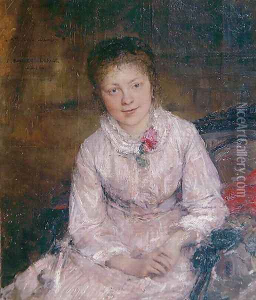 Portrait of a young woman Oil Painting - Jules Bastien-Lepage