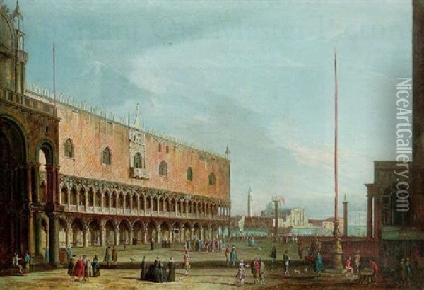 Venice: The Piazzetta And The Doge's Palace Looking South Towards The Church Of San Giorgio Maggiore Oil Painting -  Master of the Langmatt Foundation Views