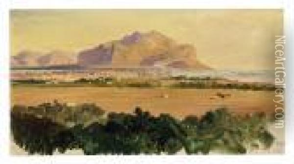 View Of Monte Pellegrino, Palermo Oil Painting - Edward Lear