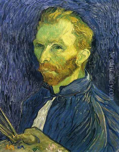 Self Portrait with Pallette Oil Painting - Vincent Van Gogh