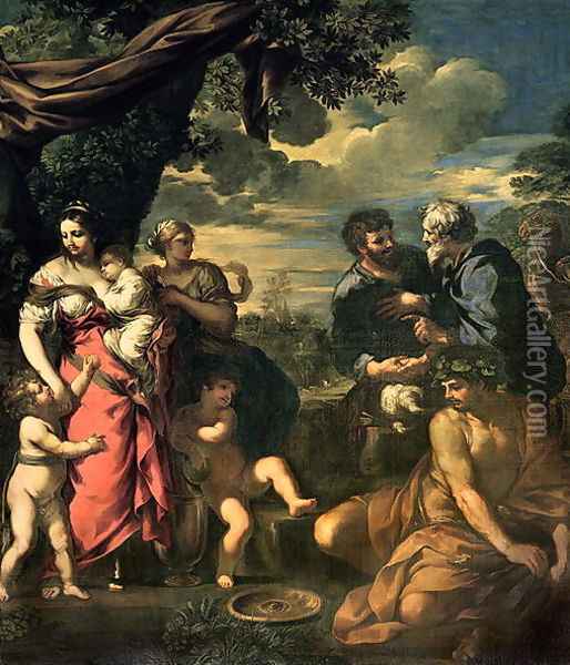 The Alliance of Jacob and Laban Oil Painting - Pietro Da Cortona (Barrettini)