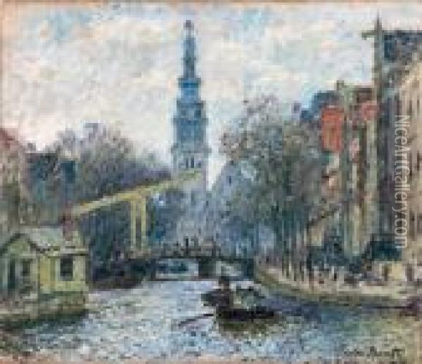 Canal A Amsterdam Oil Painting - Claude Oscar Monet
