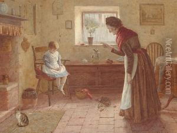 The Scolding Oil Painting - Henry M. Terry