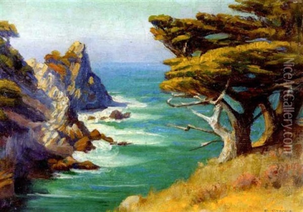 California Coastal Scene Oil Painting - Elizabeth Strong