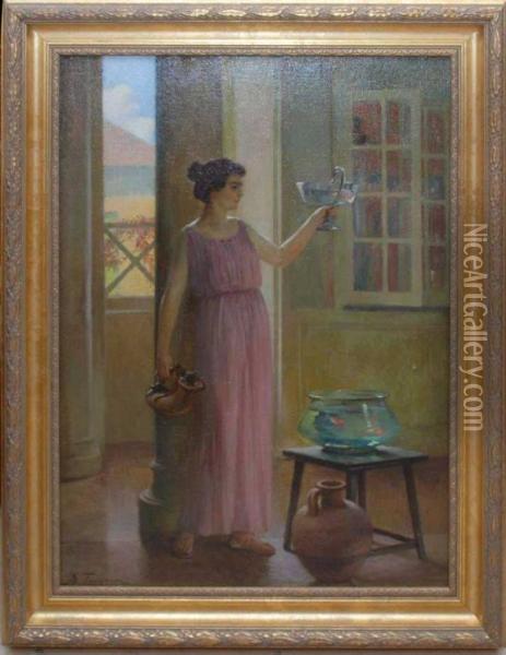 Oriental Girl Oil Painting - Adolphe Faugeron