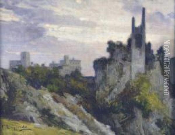 Il Castello Di Duino Oil Painting - Giovanni Zangrando