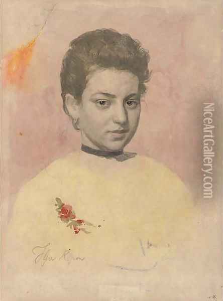 Portrait of Vera Shevtsova Oil Painting - Ilya Efimovich Efimovich Repin