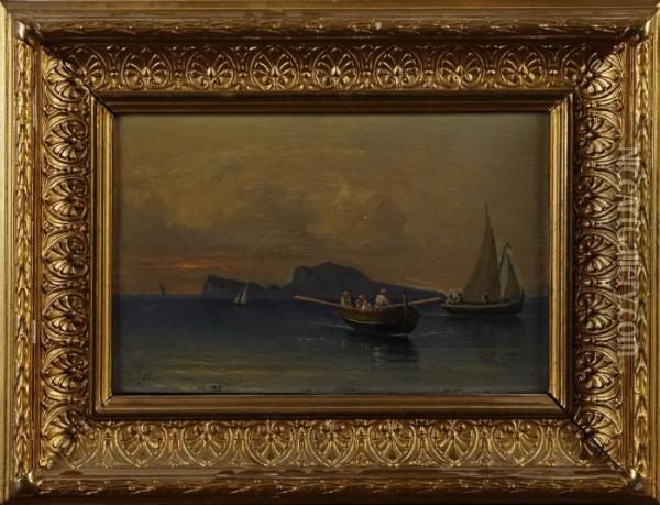 Vue Af
On Capri I Golfen Af Neapel Oil Painting - Gustaf-Wilhelm Palm