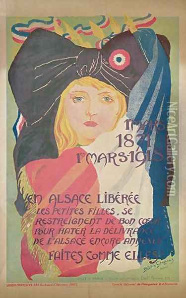 Poster for the Liberation of Alsace Oil Painting - Beatrix Grognuz