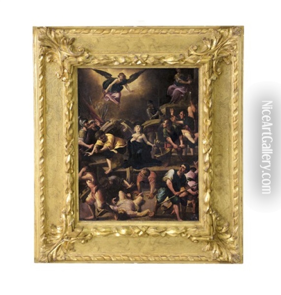 Il Miracolo Di Santa Caterina D'alessandria Oil Painting - Enea Salmeggia Talpino