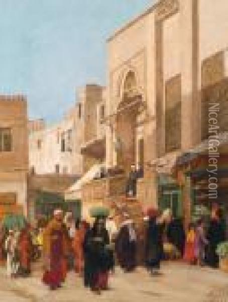 Vor Dem Moschee Tor, Cairo Oil Painting - Georg Macco