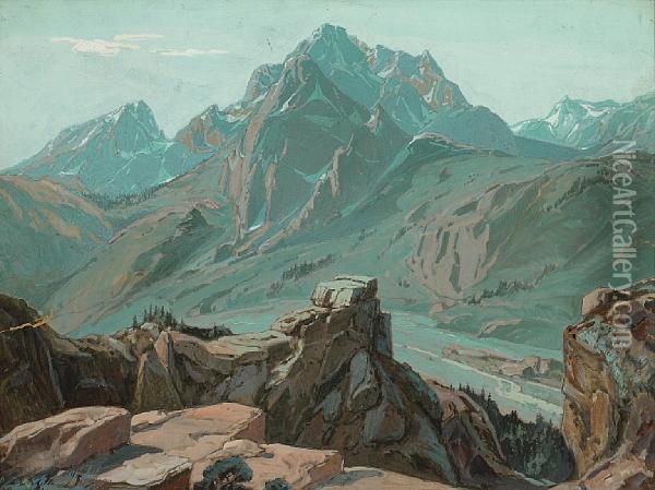 Snow-crowned Peaks Oil Painting - Carl Oscar Borg