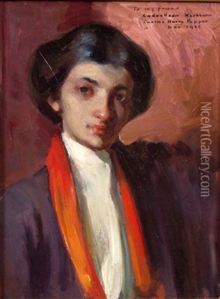 Portrait Of Adele Gratiot Oil Painting - Charles Hovey Pepper