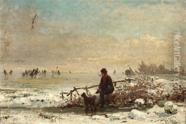 Eisvergnugen Oil Painting - Henri van Seben