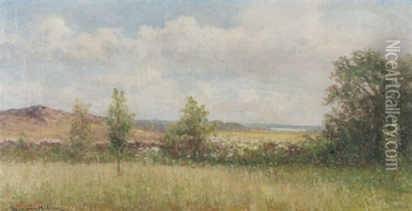 Sommarlandskap Oil Painting - Johan Severin Nilsson
