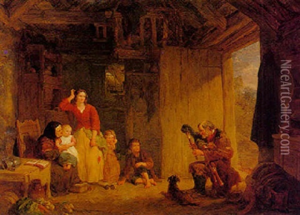 The Irish Piper Oil Painting - Frederick Goodall