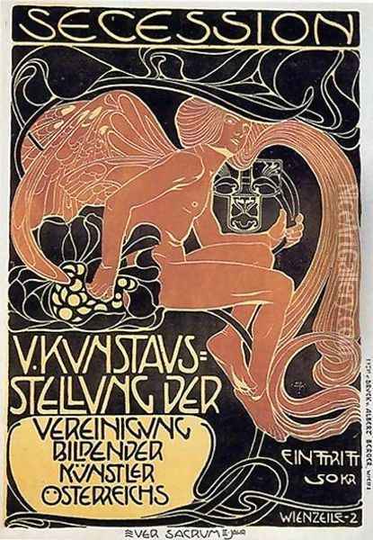 Poster for the 5th exhibition of the Wiener Secession Oil Painting - Koloman Moser
