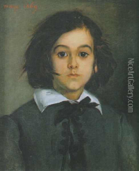 Portrait Of His Son Oil Painting - Edme Alexis Alfred Dehodencq