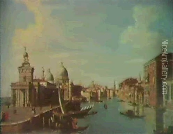 Venice The Entrance Of The Grand Canal And A View Of The    Grand Canal (2) Oil Painting - William James
