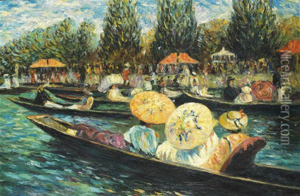 Au Jardin Oil Painting - Marguerite Rousseau