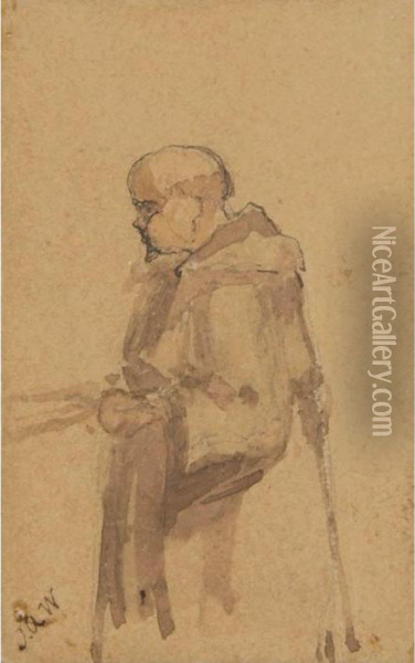 Sketch Of A Monk Oil Painting - James Abbott McNeill Whistler