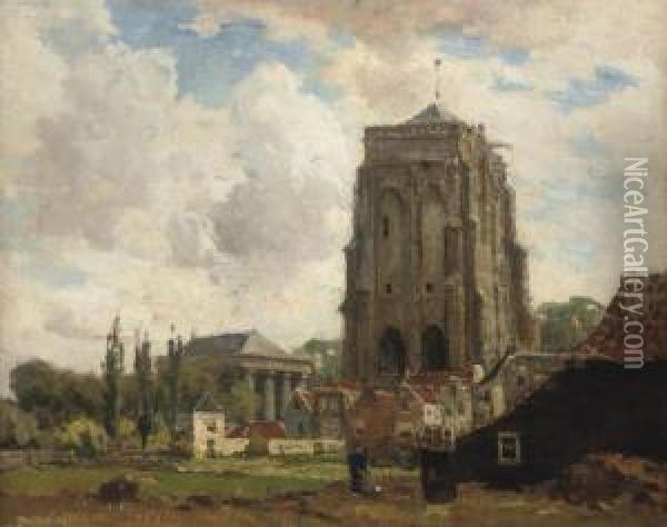 The Sint Lievensmonstertoren Of Zierikzee Oil Painting - Frans Langeveld