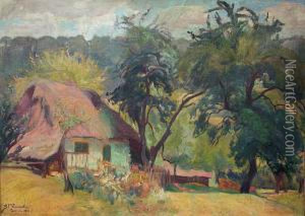 Pejzaz Z Czernej Oil Painting - Stanislaw Paciorek