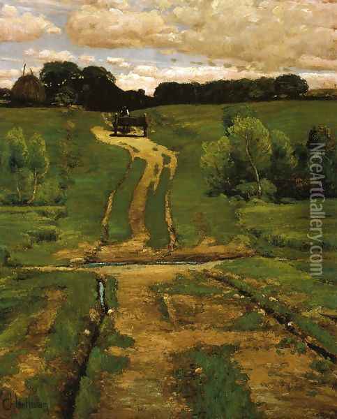 A Back Road Oil Painting - Frederick Childe Hassam