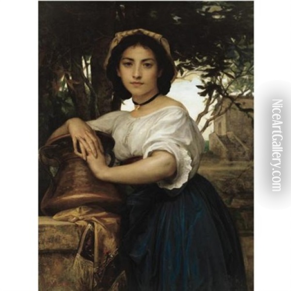Young Roman Water Carrier Oil Painting - Diogene Ulysse Napoleon Maillart