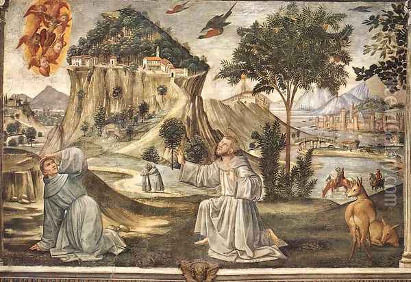 Stigmata of St Francis 1482-85 Oil Painting - Domenico Ghirlandaio