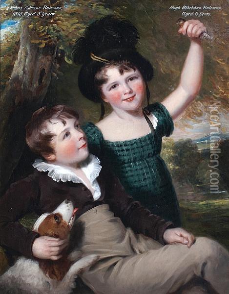 A Portrait Of Thomas Osborne Bateman And Hughathelstan Bateman Oil Painting - Thomas Barber