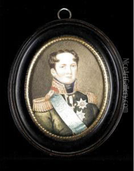 Miniature Portrait Of Alexander I Oil Painting - Roger Jean