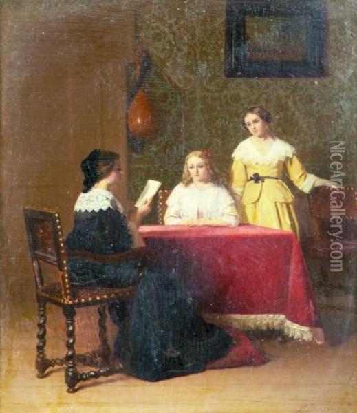 The Correspondence Oil Painting - Petrus Knarren