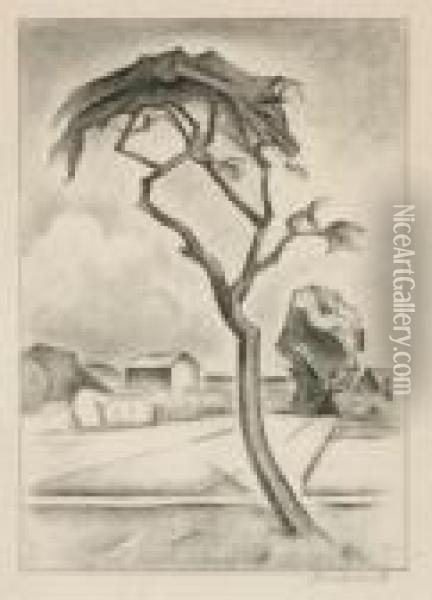 Der Baum. 1922 Oil Painting - Alexander Kanoldt