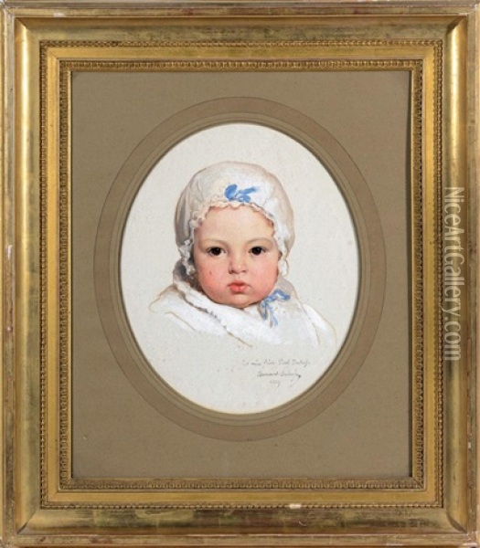 Portrait De Gabrielle Dubufe Oil Painting - Edouard Louis Dubufe