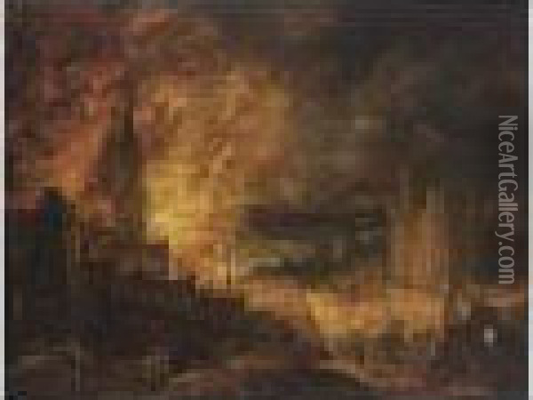 The Destruction Of Sodom And Gomorrah (gen. 19:1-28) Oil Painting - Pieter Segart