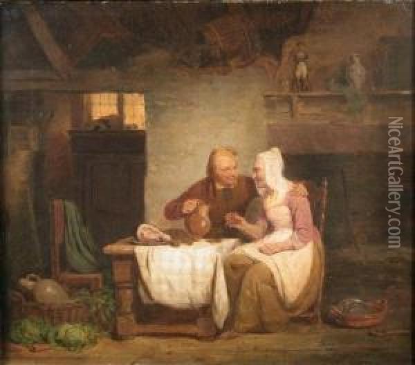 [le Vieux Galant] Oil Painting - Ferdinand de Braekeleer