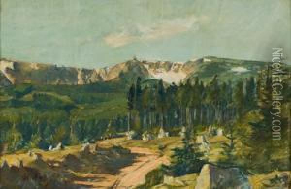 Berglandschaft Oil Painting - M. Malig