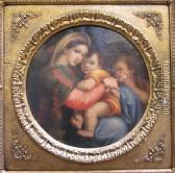 'madonna Della Sedia' Oil Painting - Raphael (Raffaello Sanzio of Urbino)