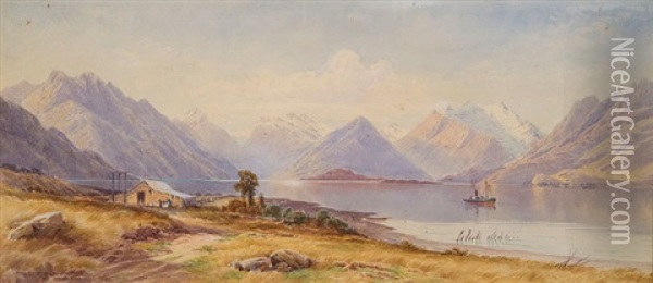 Lake Wakatipu From The Von River Oil Painting - Lawrence William Wilson