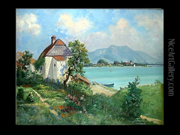 Am Chiemsee Oil Painting - Carl Mueller-Baumgarten