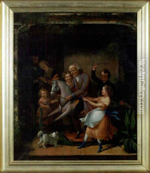 Playful Family Gathering Oil Painting - Tompkins Harrison Matteson