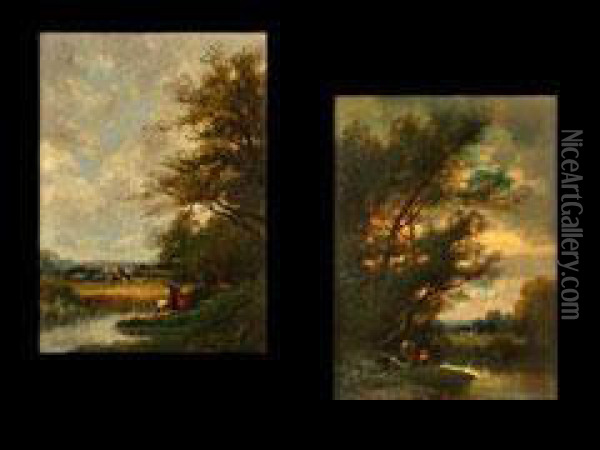 Paar Landschaften Oil Painting - Theodore Rousseau