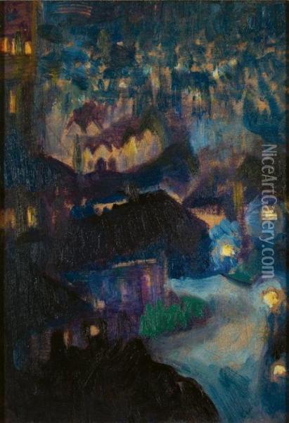 Night Lights Oil Painting - Isobel Tweedle