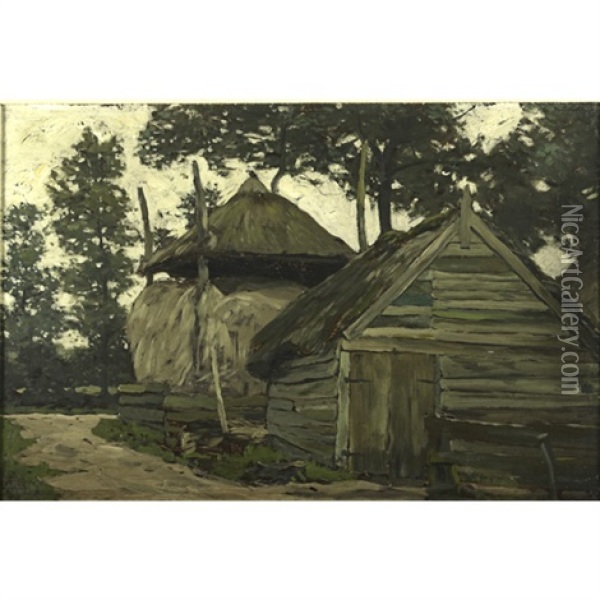 A Rustic Dwelling Oil Painting - Henry Ward Ranger