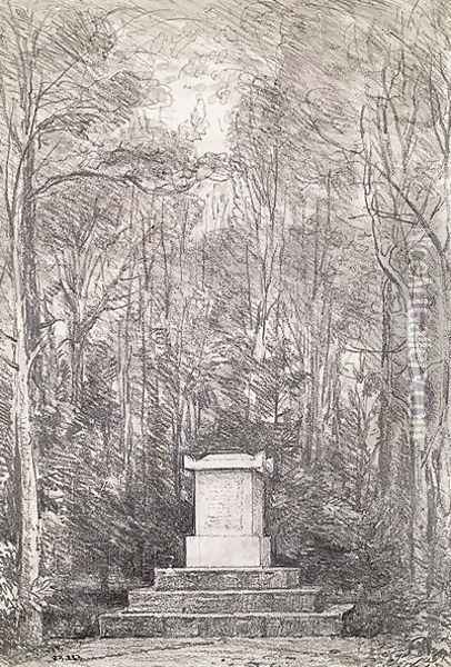Cenotaph to Sir Joshua Reynolds at Coleorton Hall, Leicestershire, 1823 Oil Painting - John Constable