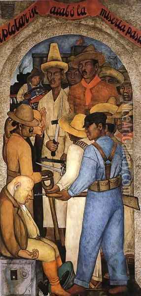 Death of the Capitalist 1928 Oil Painting - Diego Rivera