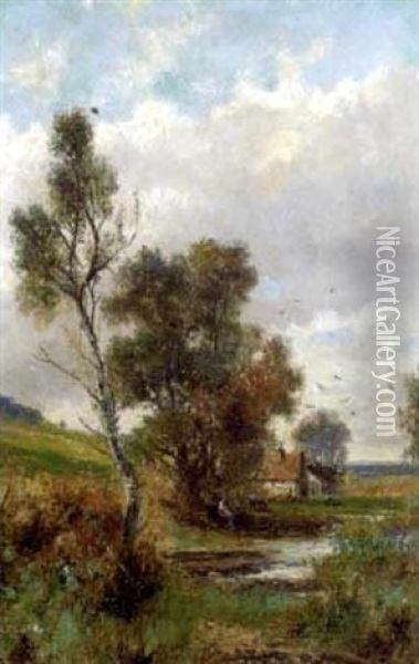 By The River (+ Off To Market; Pair) Oil Painting - Abraham Hulk the Younger