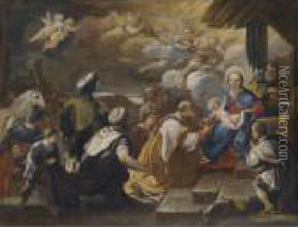 The Adoration Of The Magi Oil Painting - Luca Giordano