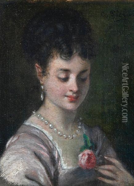 Woman Oil Painting - Charles Francois Pecrus